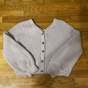 Rose gold cardigan ,small, pink rose.